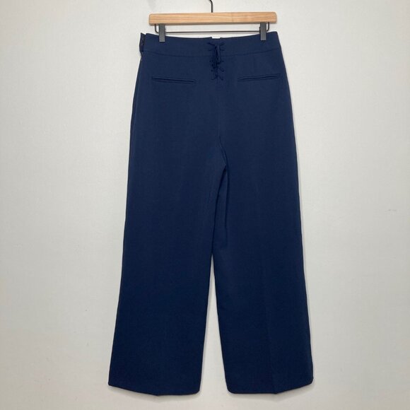 Tory Burch Pants Womens 6 Navy Button Detail Cropped Sailor Nautical Minimalist - Picture 2 of 11